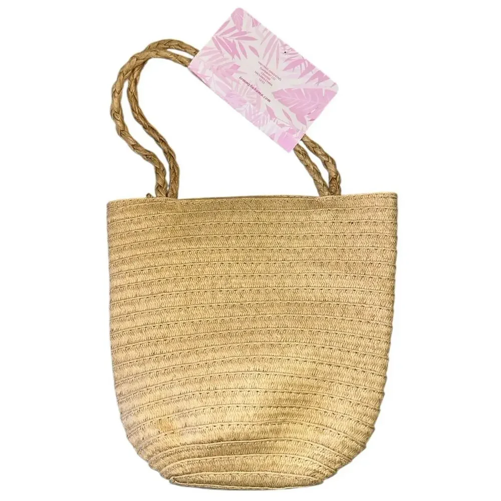 NWT Tommy Bahama Kids Beach Tote Straw Bag Rainbow Beach Tassel Summer Vacation